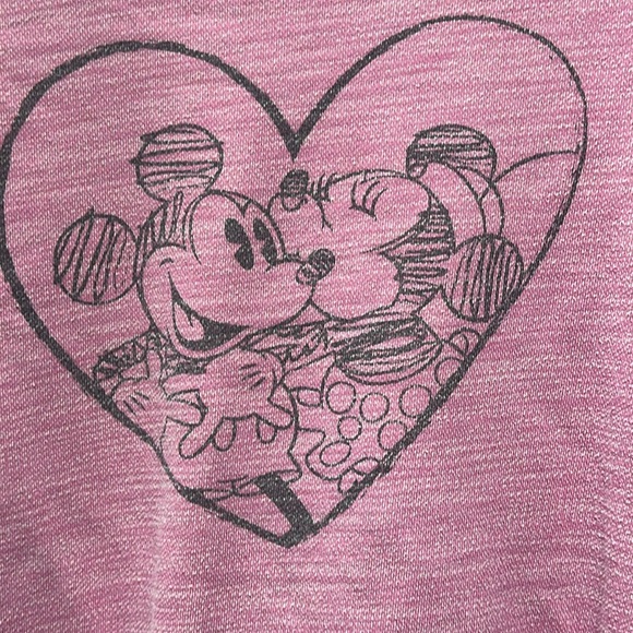 Large pink authentic original Disney Parks sweatshirt with Mickey & Minnie Mouse - Picture 2 of 7